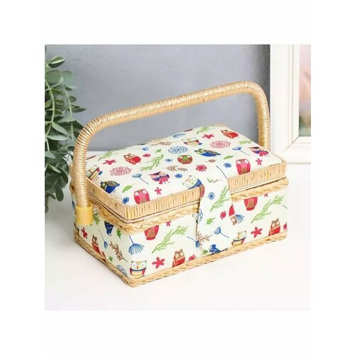 Шкатулка для рукоделия Совушки 95х195х13 см 1636₽