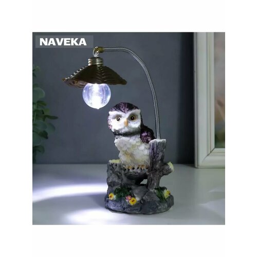 Сувенир полистоун свет Филин под фонарём 8х75х195 см 1479₽