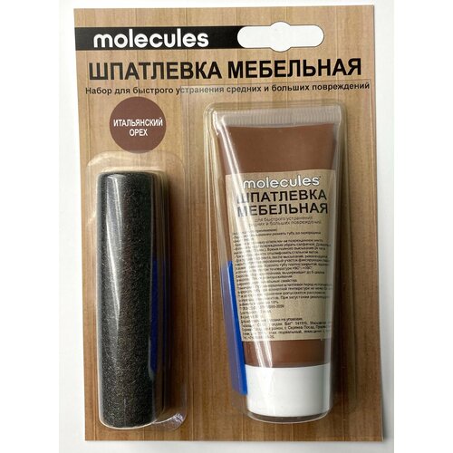 Шпатлевка мебельная со шпателем Molecules 55 г цвет орех итальянский 1390₽