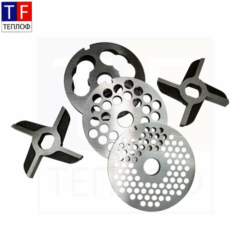 Комплект ножей и решеток МИМ-300 без бурта для промышленной мясорубки