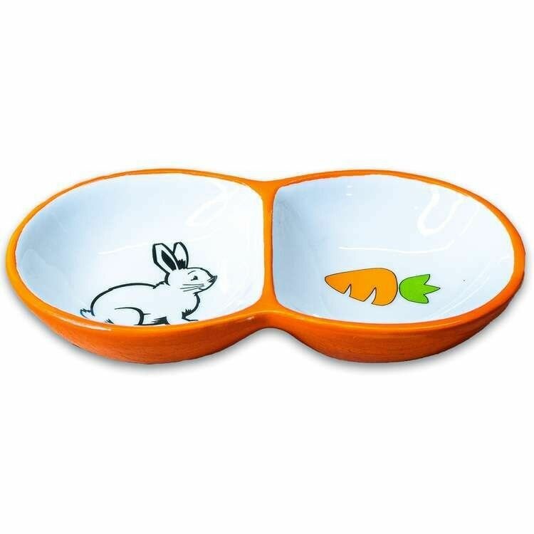 Миска Mr.Kranch для грызунов двойная 2х50мл оранжевая (33001)