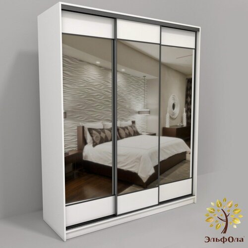 Изображение товара Шкаф-купе ЭльфОла "Лофт" трехстворчатый 175х60х220 см, белый