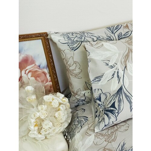 Комплект наволочек 70х70 Кружева, Бязь, Хлопок, 2 шт / Комплект наволочек Симфония 70*70, серо-бежевый