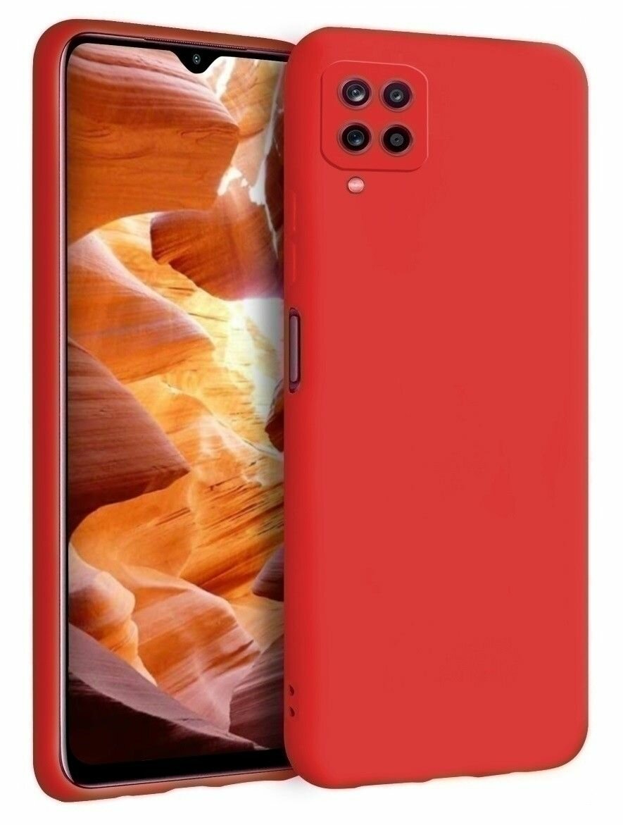 Чехол на Samsung Galaxy A12 / M12 силиконовый Silicone Cover красный