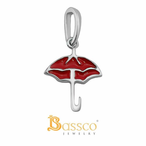 Подвеска Bassco, серебро, 925 проба, родирование, эмаль, размер 1.3 см.