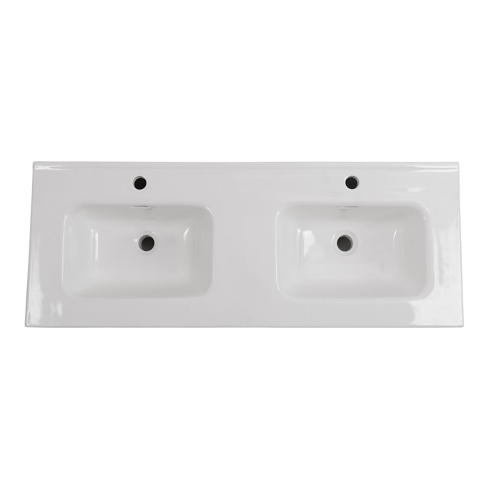 Раковина полувстраиваемая двойная BELBAGNO ETNA BB1200-2-ETL цвет белый.