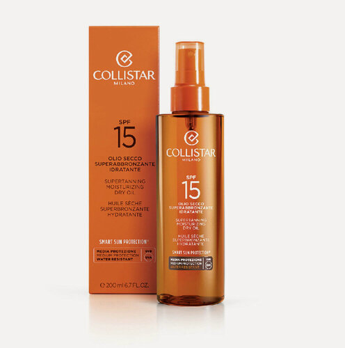 Изображение товара Collistar - Supertanning Dry Oil SPF 15. Водостойкое сухое масло для интенсивного загара 200 мл