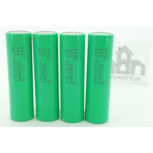 Аккумулятор Samsung INR18650-25R Li-ion, 3.7V, 2500mAh без защиты, 4шт
