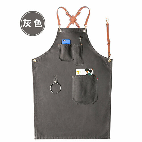 Фартук, джинсовый, с логотипом, мастер ручной работы