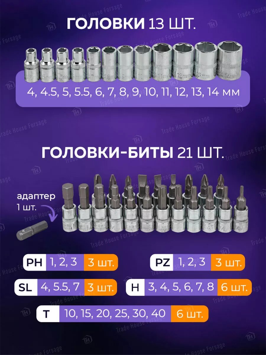 Набор инструментов для автомобиля 46 предметов — фото 1