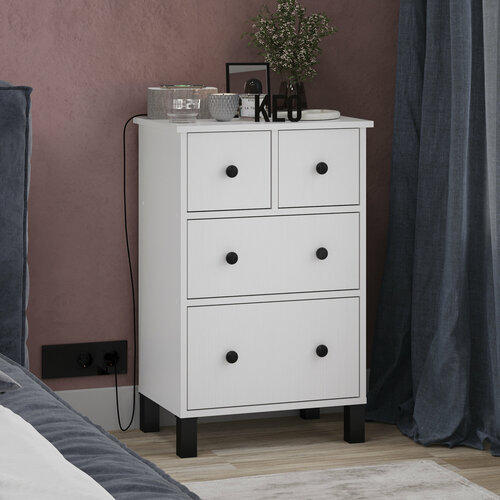 Комод для вещей Кео КМД-244 белый с ящиками 824х53х367 см 8140₽