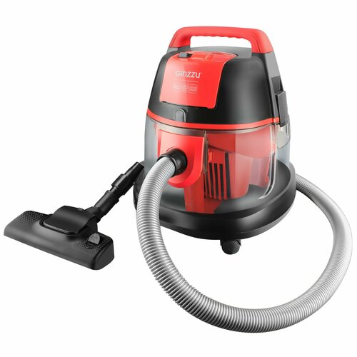 Пылесос Ginzzu VS521 красный, с аквафильтром, мощностью 2100Вт