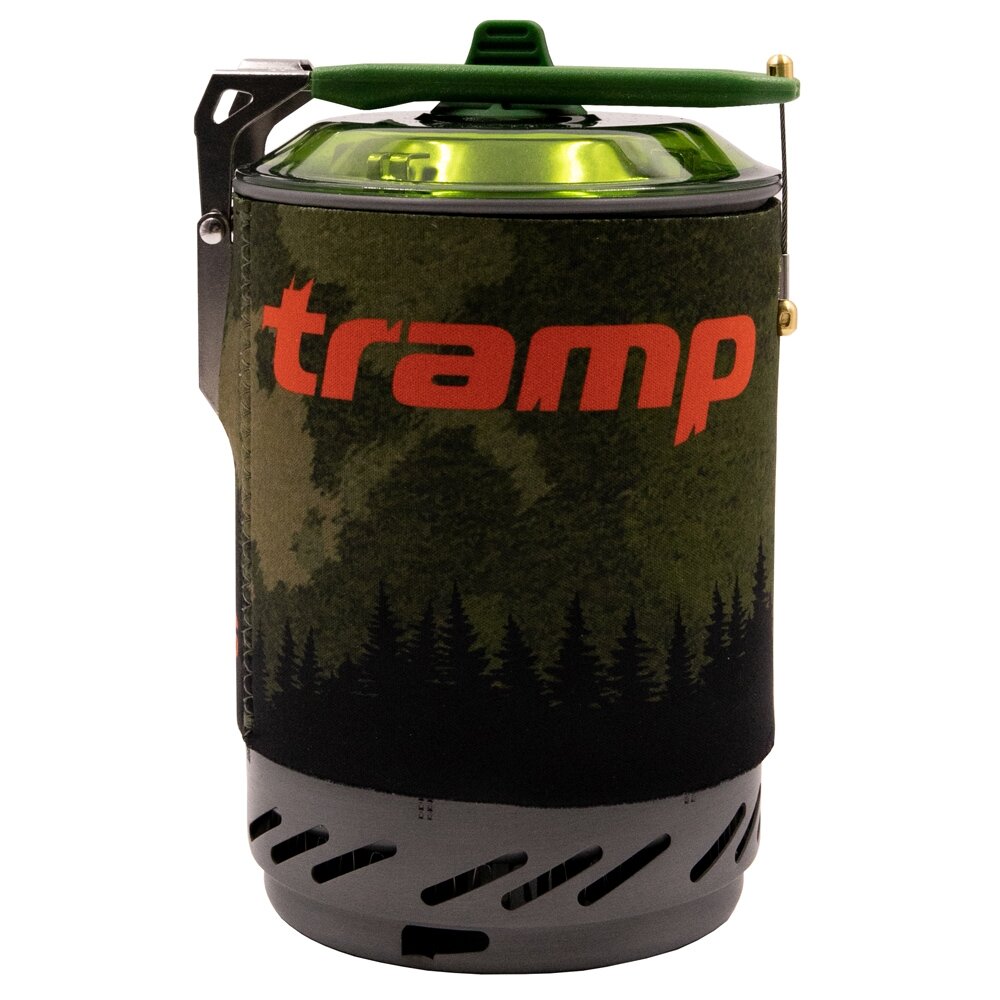 Система для приготовления пищи Tramp  газовая горелка   TRG-115  в комплекте котелок 1 л  с чехлом  оливковая  2200 Вт