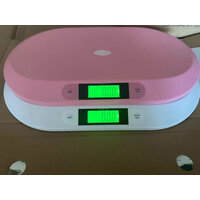 Электронные весы, для новорожденных, с рулеткой, 20кг, розовая подсветка