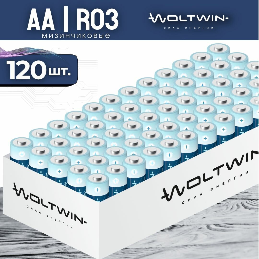 Батарейки солевые Woltwin R06 AA пальчиковые 120 шт