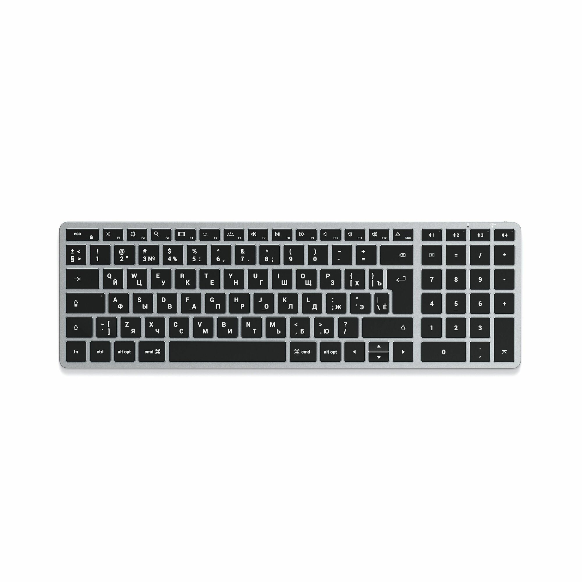 Клавиатура беспроводная Satechi Slim X2 Bluetooth Keyboard - русская раскладка. Цвет: серый космос