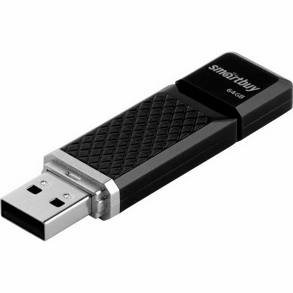 Флешка Quartz series Black, 64 Гб, USB 2.0, чт до 25 Мб/с, зап до 15 Мб/с, чёрная