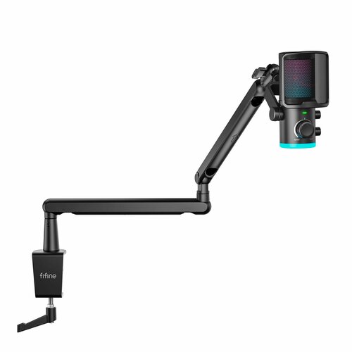 Микрофон с пантографом FIFINE TAM6 питание по USB 2м корпус металл черный 8200₽