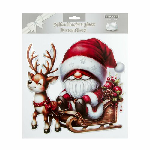 Наклейка на окно Арт и Дизайн Новый Год 2025 с голографией 154₽