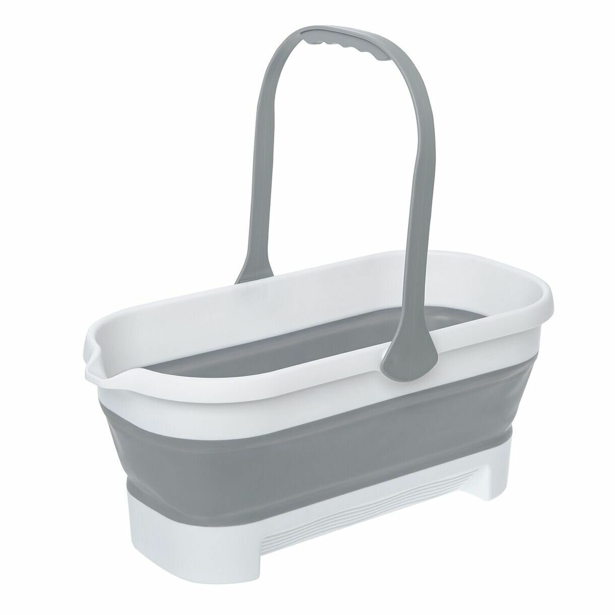 Ведро складное Home Queen 77231, силиконовое, прямоугольное, серое, 10л