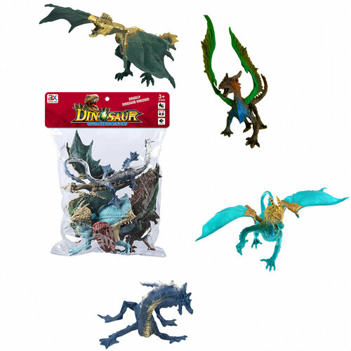Игрушка Дракон символ нового 2024 года, набор фигурок 4 штуки, для мальчиков, 655S