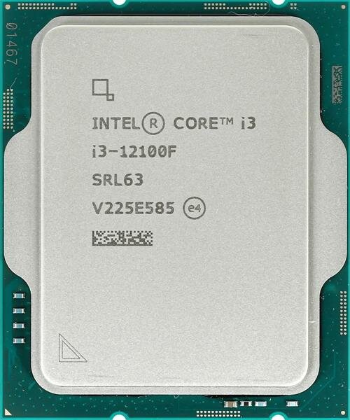 CPU Intel Core i3-12100F (3.3GHz/12MB/4 cores) LGA1700 OEM TDP 60W max 128Gb DDR5-4800 DDR4-3200 CM8071504651013SRL62 1 year