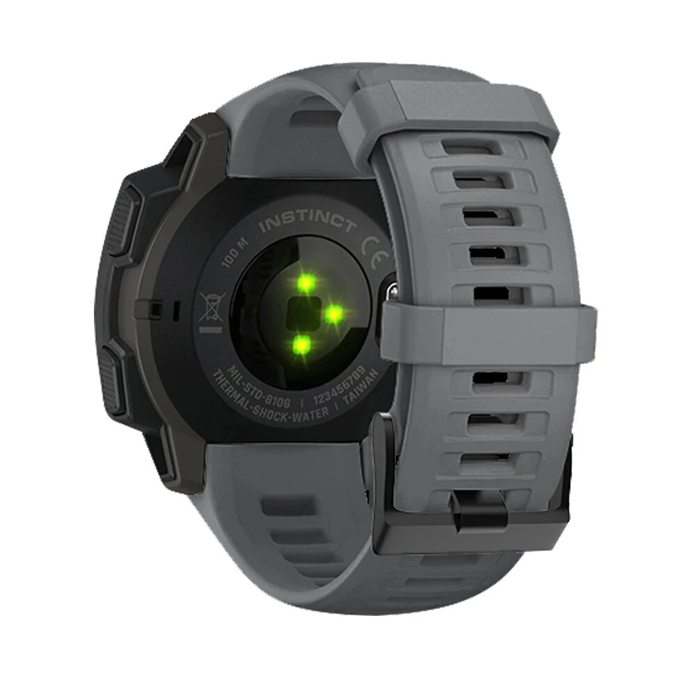 Силиконовый ремешок для Garmin Instinct 2 JSPSTA Graphite ash For Instinct Solar