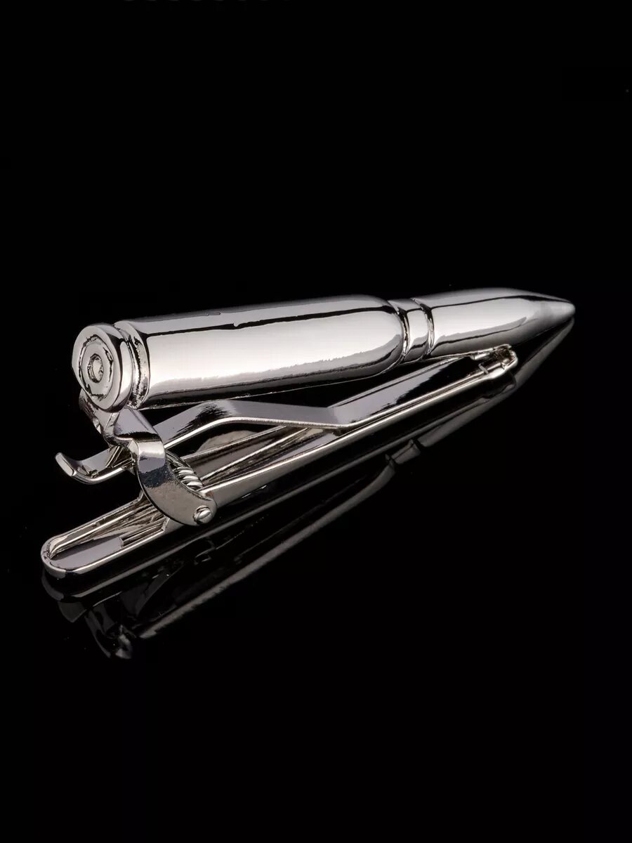 Зажим для галстука ШОПОГОЛИК, серый — фото 1