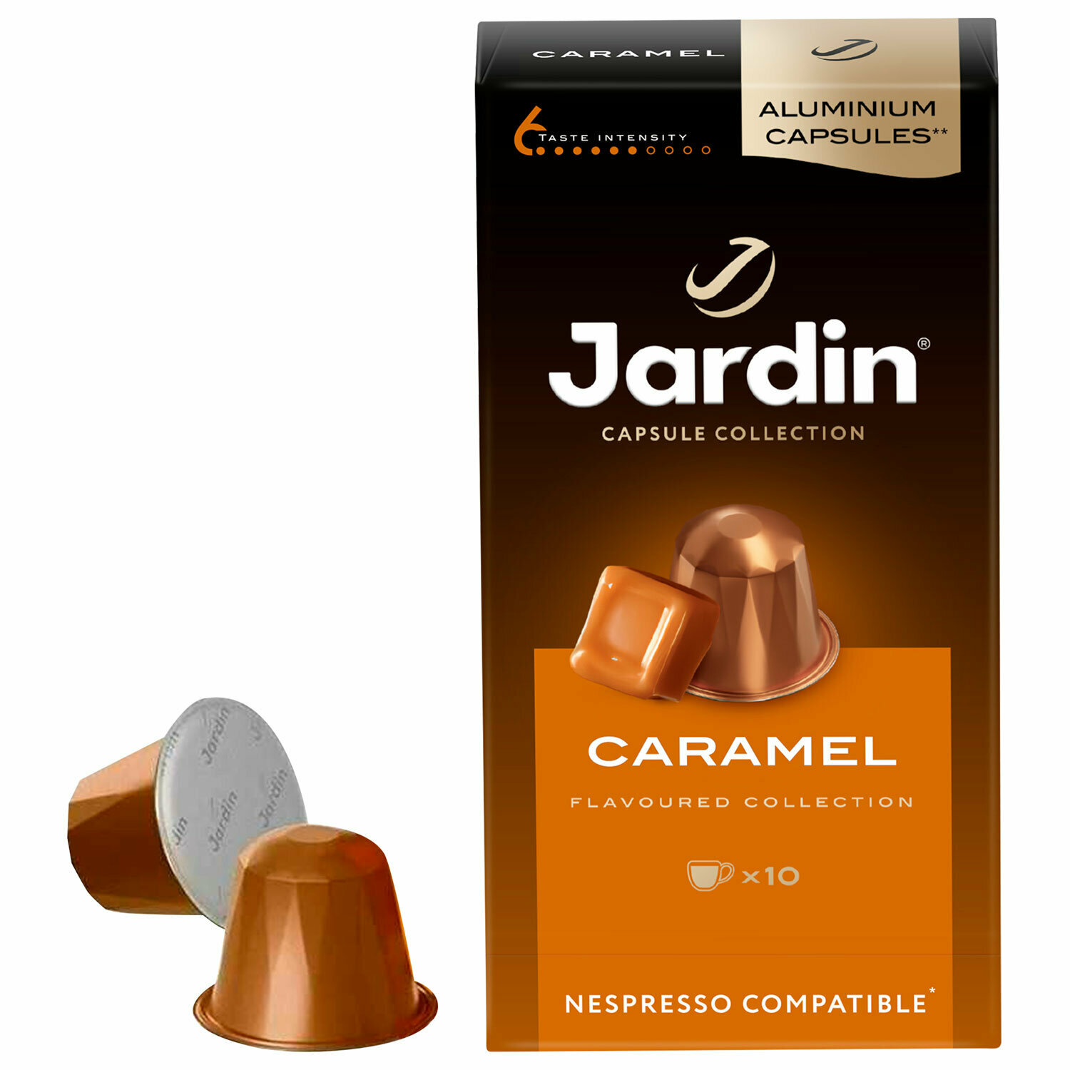 Кофе в капсулах JARDIN Caramel, для кофемашин Nespresso, 10 порций, 624191