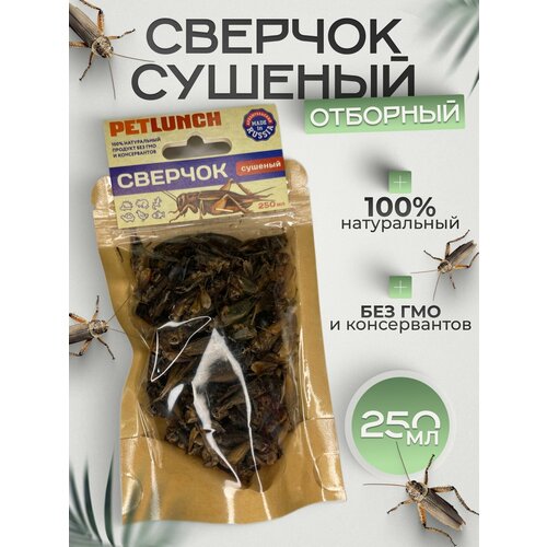 Сверчок сушеный, отборный, PetLunch, 250 мл