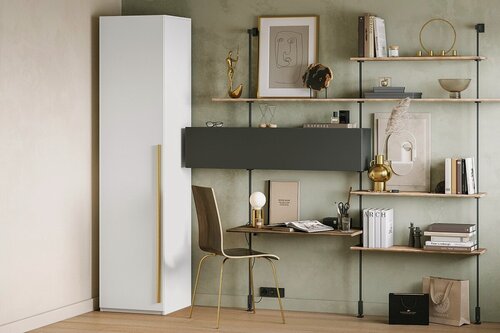 Изображение товара Шкаф распашной МебельЛэнд24 Лорена Хит - 1 Белый 50x70x250 для одежды однодверный