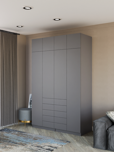 Изображение товара Шкаф распашной Пантеон 10ящ. | ЛДСП Графит