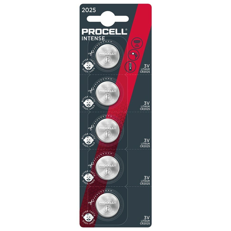 Батарейка Duracell Procell INTENSE CR2025 BL5 Lithium 3V
