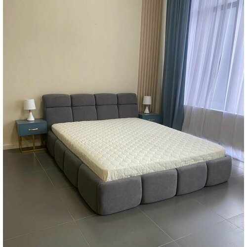 VIERO Кровать разборная Анталия мягкое изголовье с размером спального места 140х200 с ортопедическим основанием и подъемным механизмом