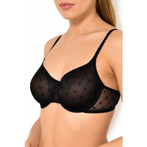 фото Бюстгальтер dkny monogram mesh, 1 шт., размер 32c, черный