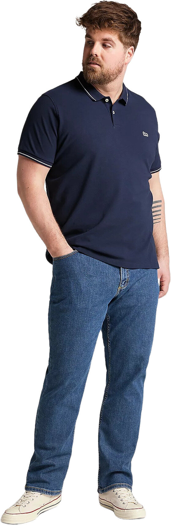 Поло Lee Men Pique Polo, размер S, темно-синий — фото 1