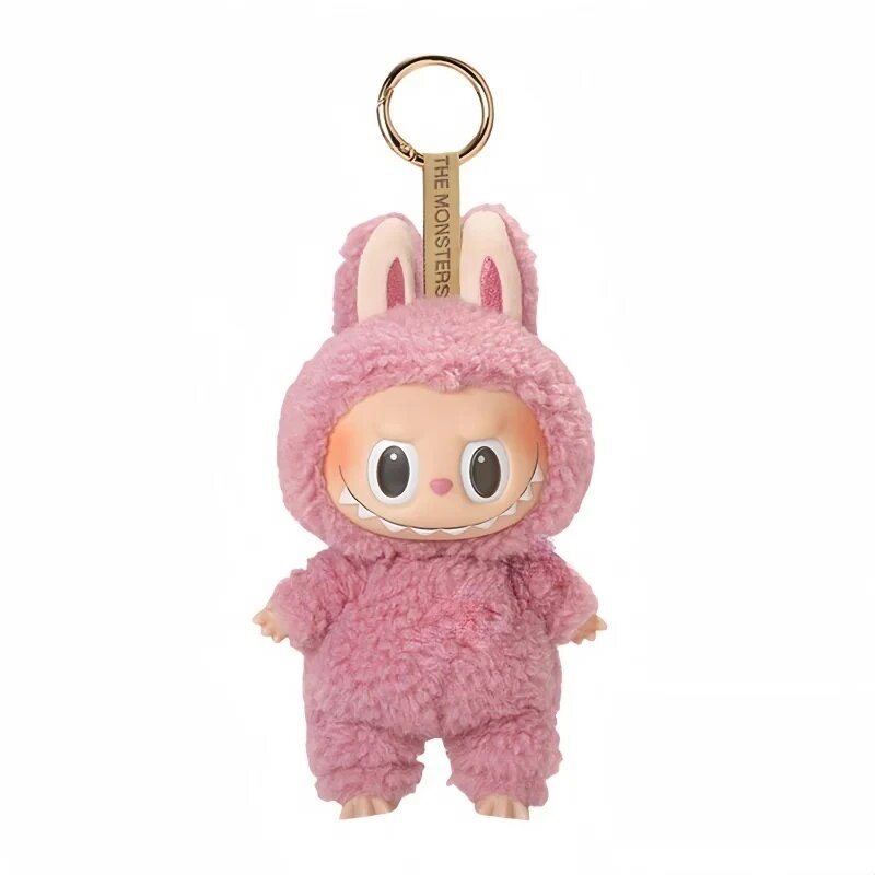 POPMART Original Labubu 100%Genuine version The Monster Macaroon Blind Box Vinyl Face Series Keychain Bag Pendant Collectible, Genuine , Розовый