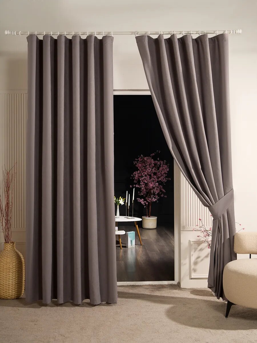 Шторы для гостиной и спальни SANPA HOME 200х260 см комплект 2шт шторная лента