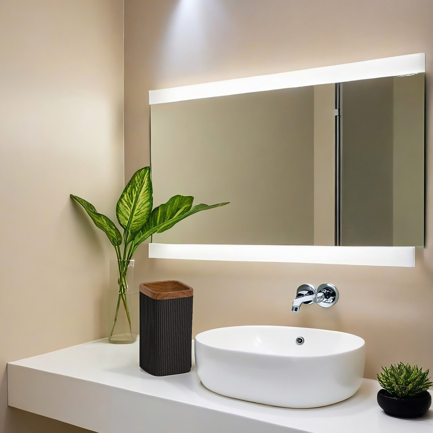 Стакан для зубных щёток Fixsen SAND BLACK, квадратный, черный, пластик — фото 1