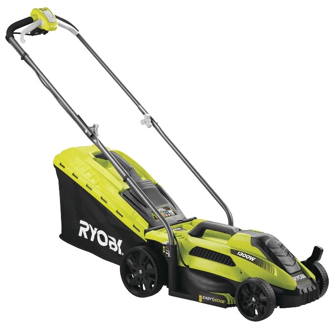 Газонокосилки Электрические Электрическая газонокосилка RYOBI RLM 13E33S, 1300 Вт, 33 см