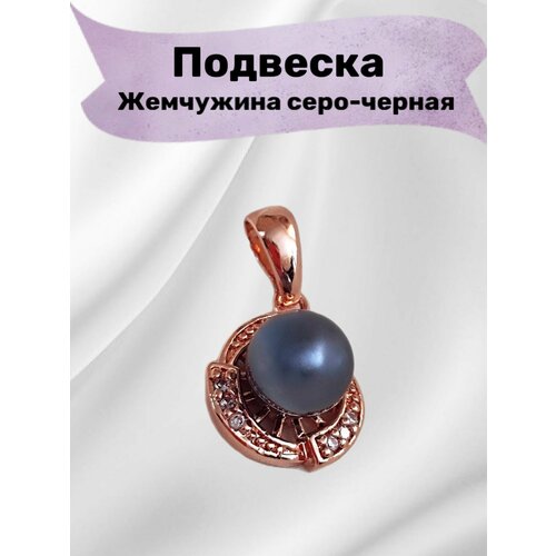 фото Подвеска fj fallon jewelry, искусственный камень, жемчуг имитация, черный, золотистый