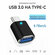 Адаптер переходник USB 3.0 Type-A на USB Type C со светодиодом/ 6...
