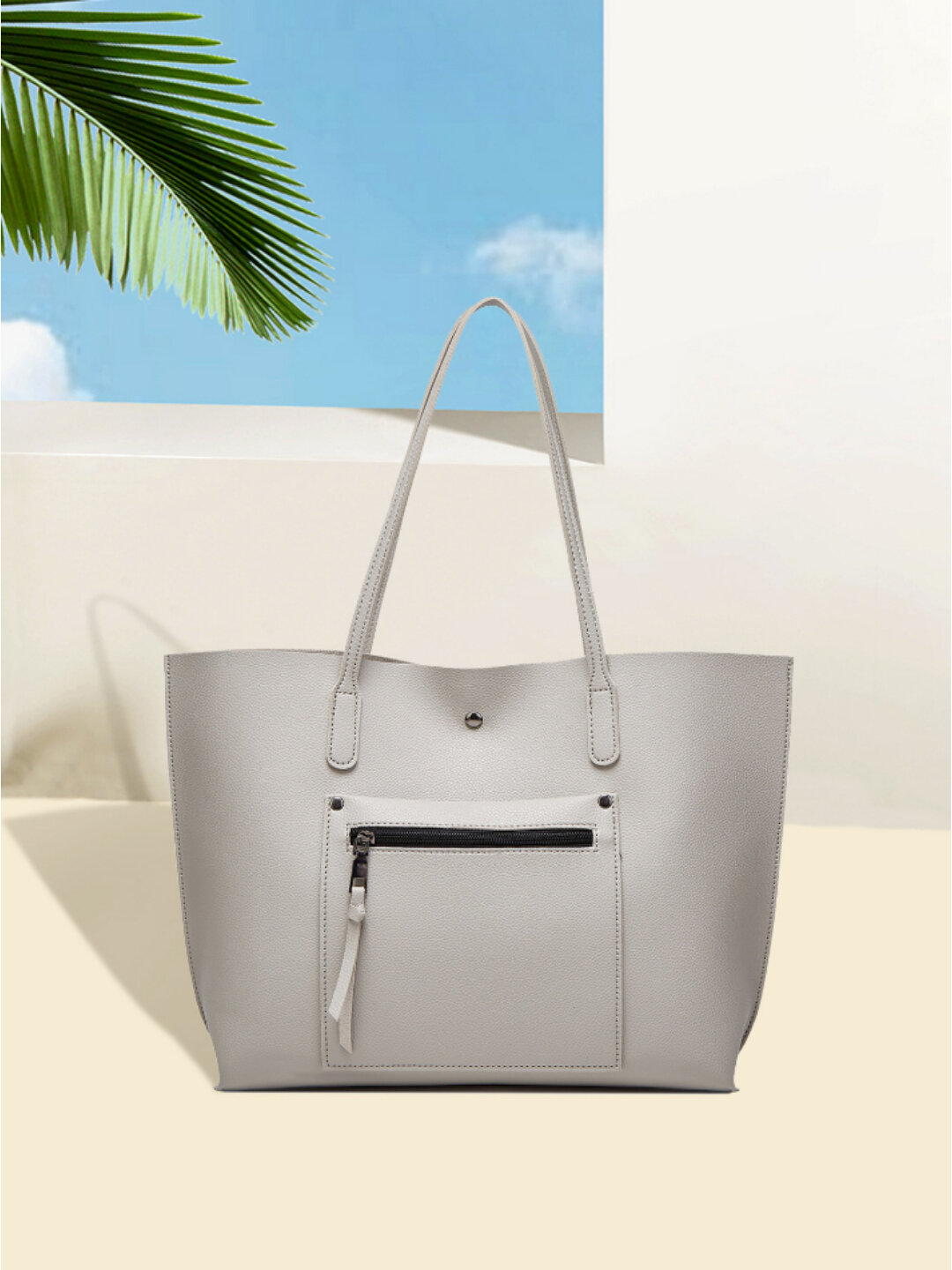 Сумка  CVNT-2025-Tote, фактура гладкая, серый