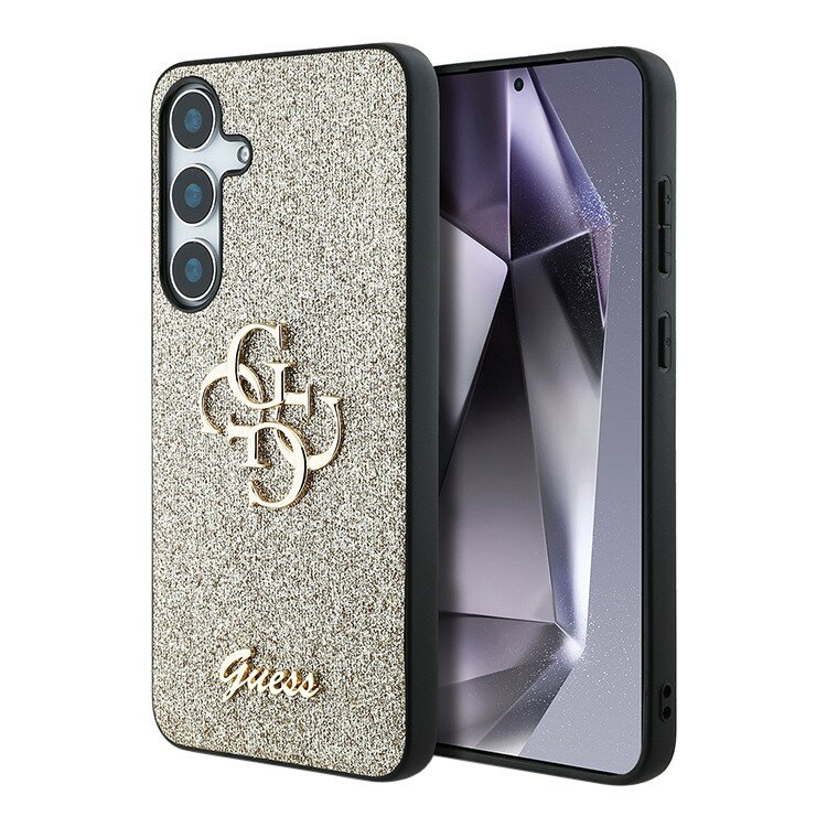 Guess чехол для Galaxy S25+ , с блестками Fixed Glitters 4G Big metal logo золотистый