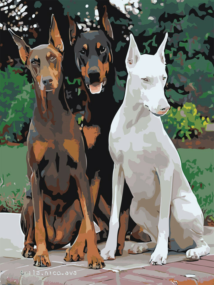 Картина по номерам "Три собаки" — фото 1
