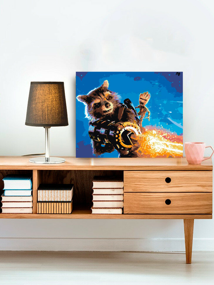 Картина по номерам "Енот Ракета" — фото 1