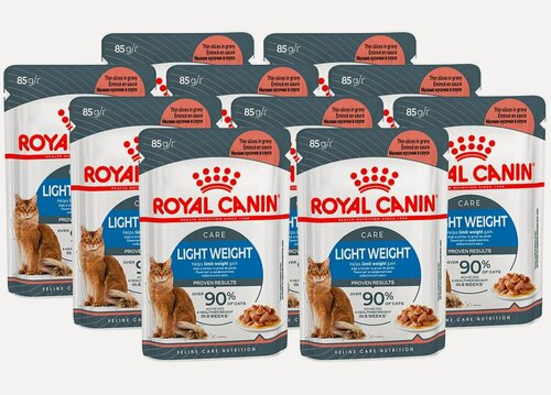 Изображение товара Влажный корм для кошек Royal Canin Light Weight, профилактика избыточного веса, 28 шт. х 85 г (кусочки в соусе)
