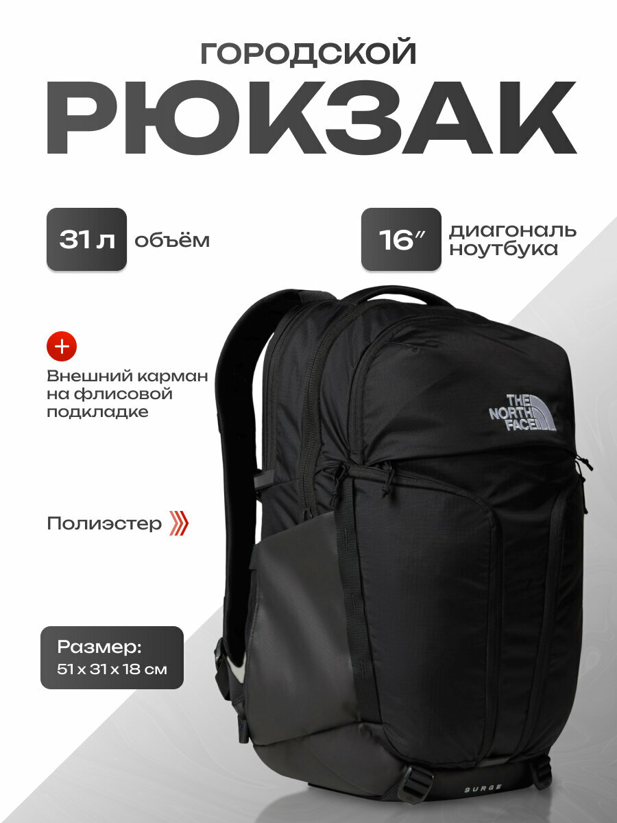 Рюкзак городской The North Face Surge 31л, графитовый