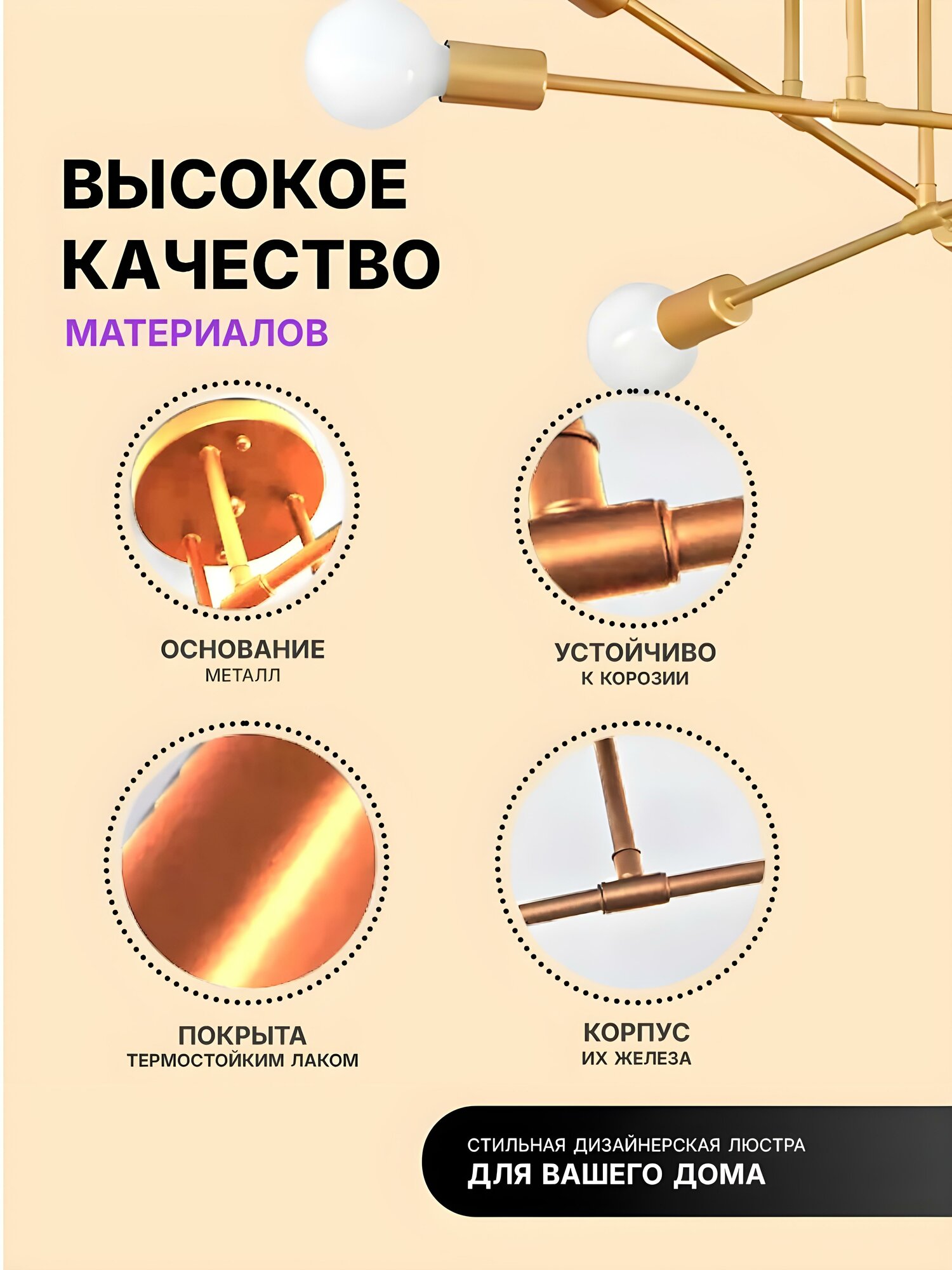 Люстра потолочная, стиль лофт, E27 цоколь, подходит для кухни и зала — фото 1