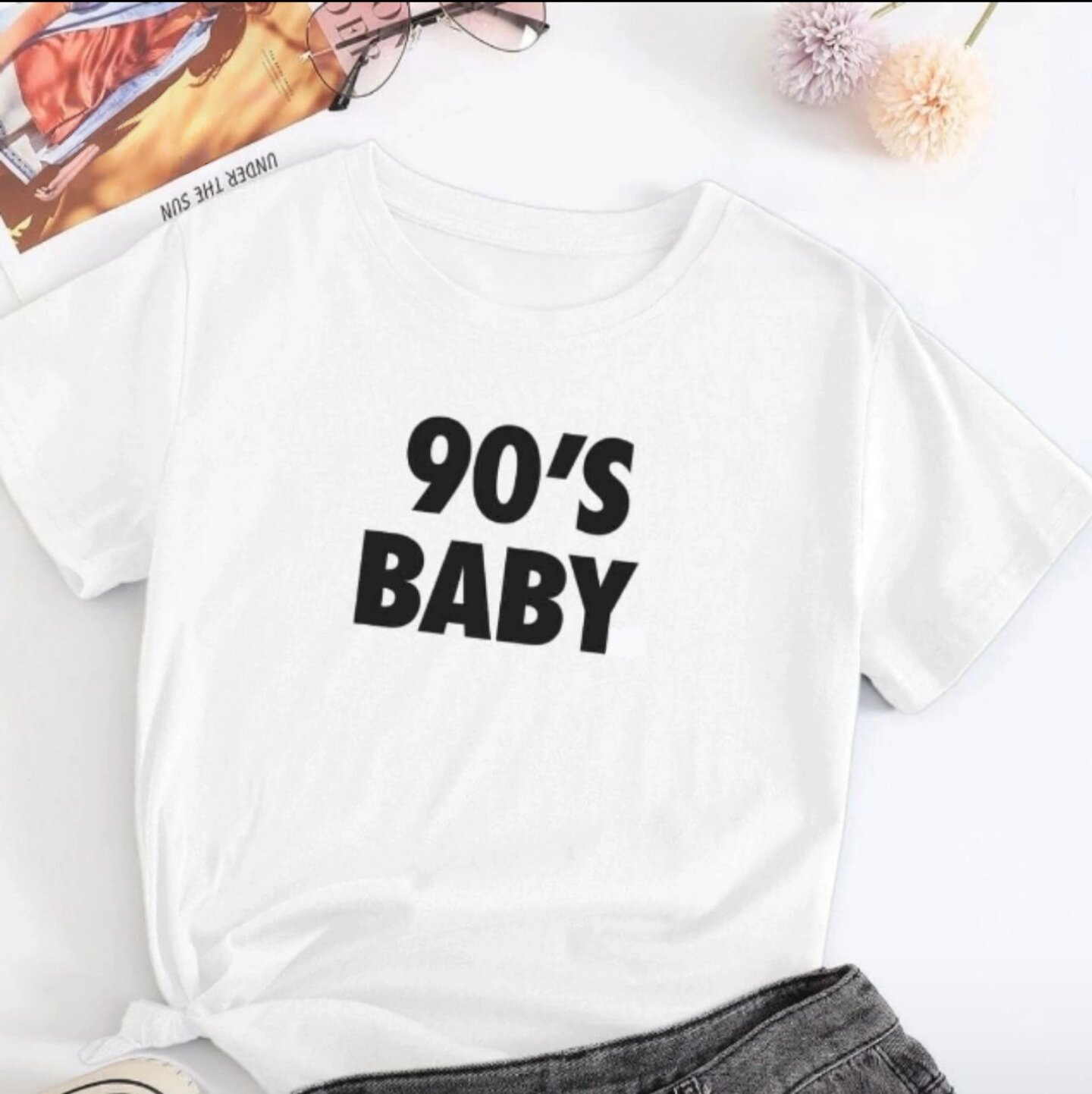 Футболка спортивная 90's, 90-ые, ребенок 90х, размер 42-48, белый